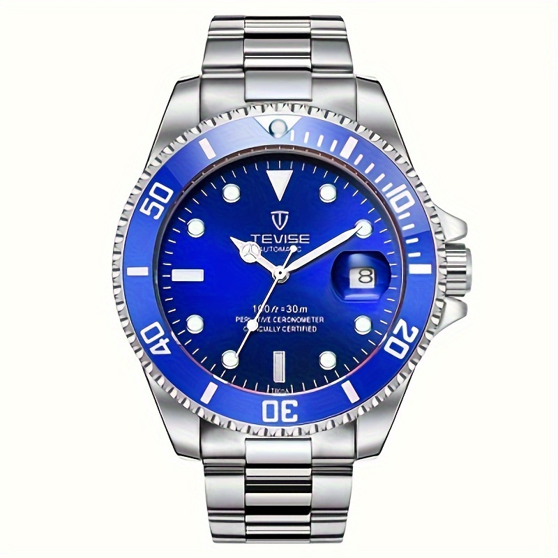 Luxury Watch Store - Tevise-男性用機械式腕時計、ステンレス鋼、さまざまな色、ダイビング時計、ビジネスとレジャー、高級品、新品