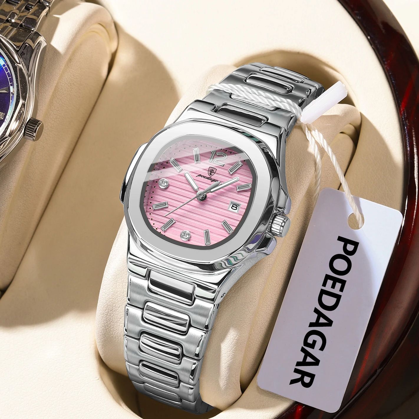 Luxury Watch Square - POEDAGARスクエアファッション女性腕時計夜光防水日付レディースウォッチ高級高品質クォーツ女性用腕時計時計