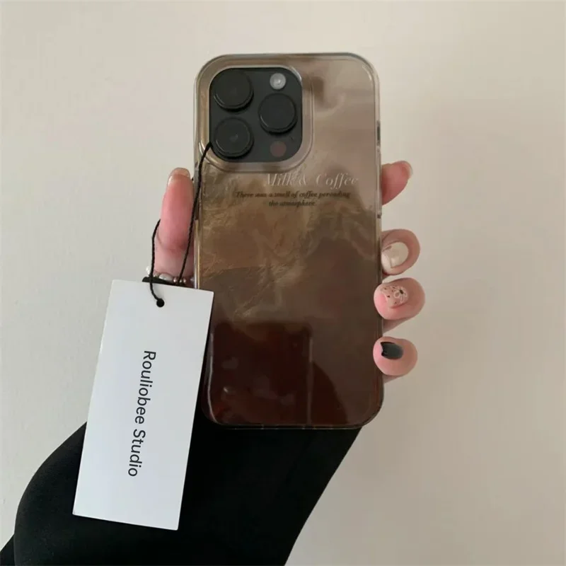 Luxury Watch Case - 高級感のあるコーヒー色のグラデーションデザインのiPhoneケース（iPhone 16、17、15、14、13、12、11 Pro Max、7、8 Plus、X、XR、XS対応）耐衝撃ハードカバー