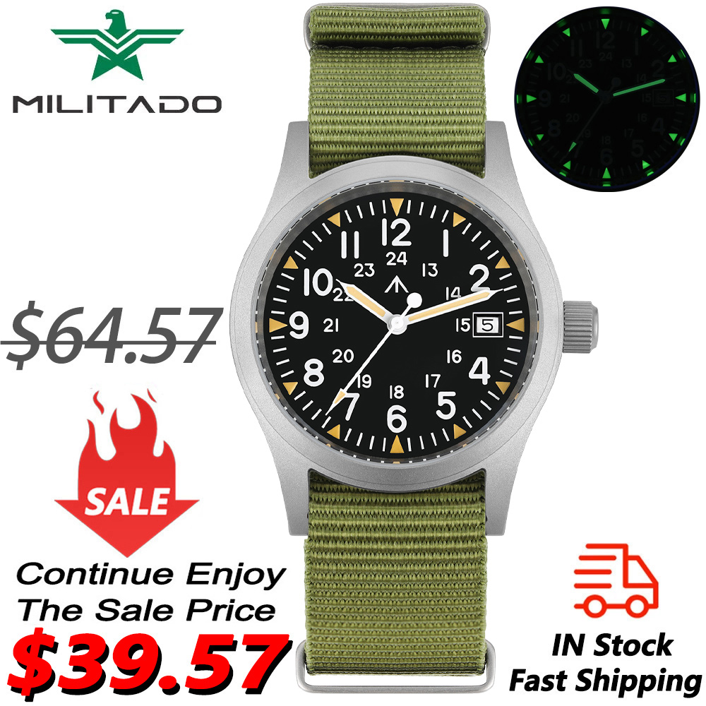 Diver Watch 300M - Militado ML05 ミリタリーウォッチロンダ 515 クォーツムーブメントドーム型サファイア高クリア AR