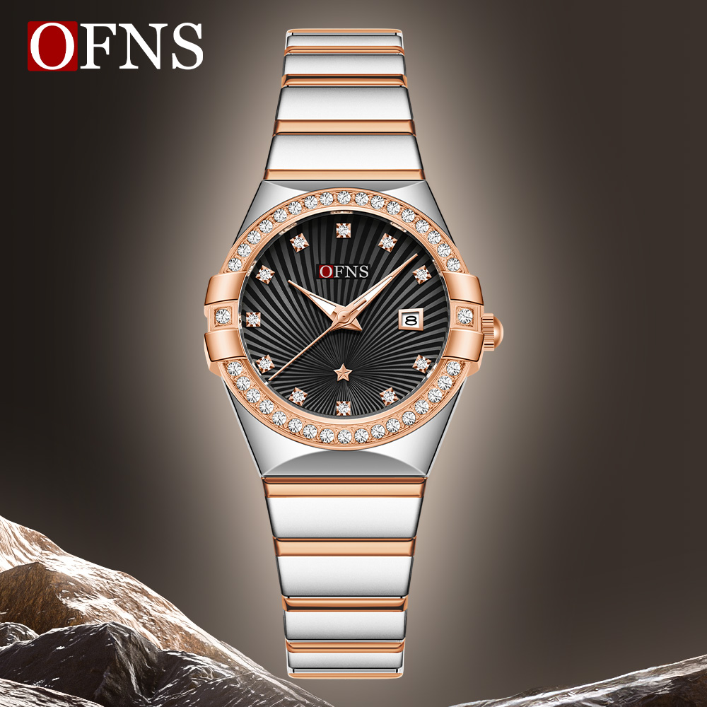 Luxury Watch Shop - OFNS 新型1569 高級レディースクォーツ腕時計 ダイヤモンド装飾 夜光カレンダー 防水