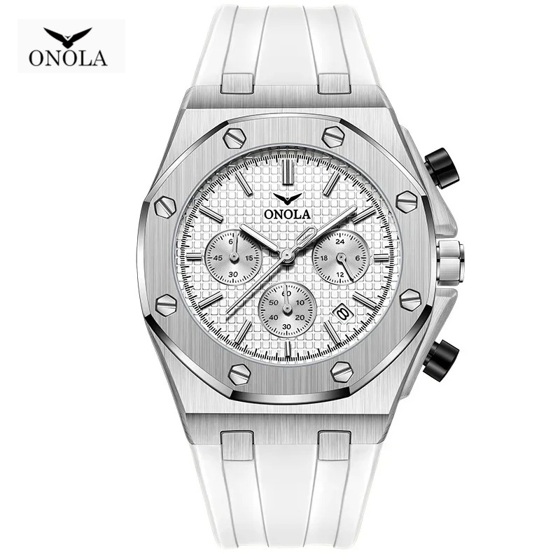 Luxury Watch Store - ONOLA 6807 メンズ腕時計 ファッションスポーツ シリコンクォーツ クロノグラフ