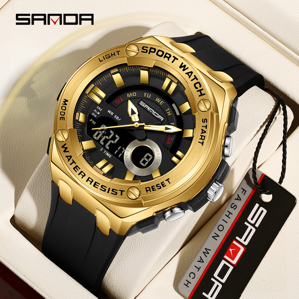 Luxury Watch Shop - SANDA 新しいホット販売メンズ電子クォーツ時計多機能防水ナイトライト学生スポーツウォッチ 3190