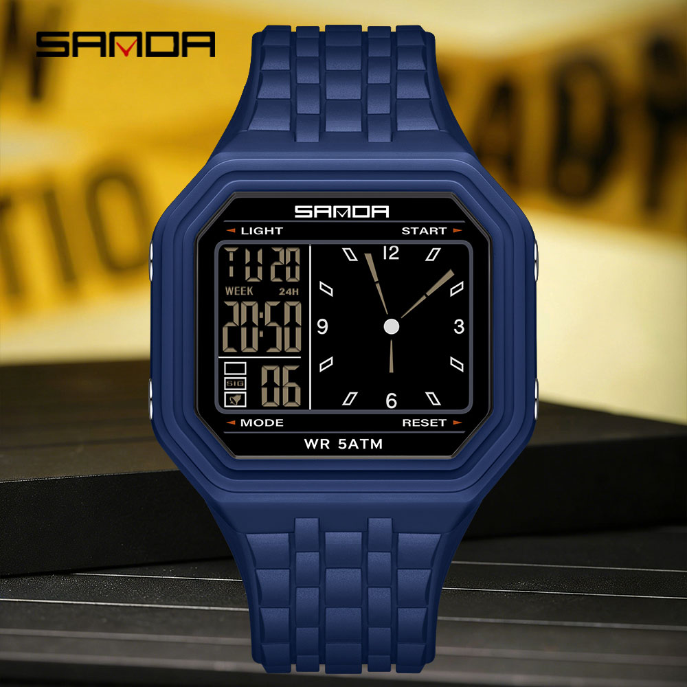 Luxury Watch Shop - サンダ高級電子時計メンズ防水発光多機能学生トレンドデュアルスクリーンスポーツレディース腕時計