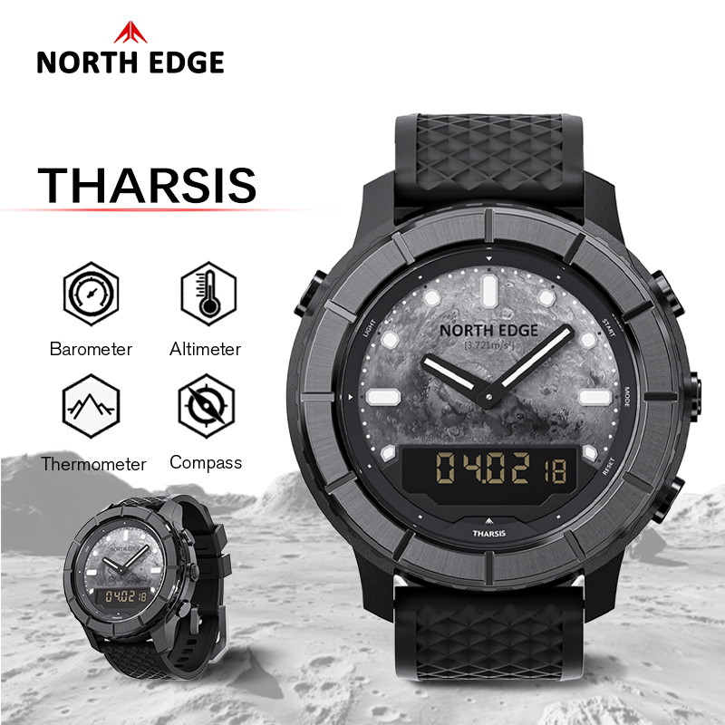 Diver Watch 300M - NORTH EDGE THARSIS メンズ カーボンファイバー デジタル腕時計
