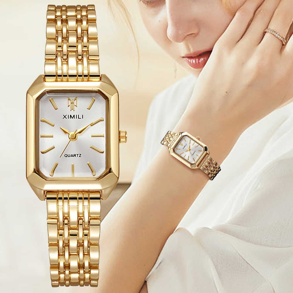 Luxury Watch Kids - 女性と女の子のための長方形のスチールバンドクォーツ時計、女性のための高級時計、ファッション時計ギフト