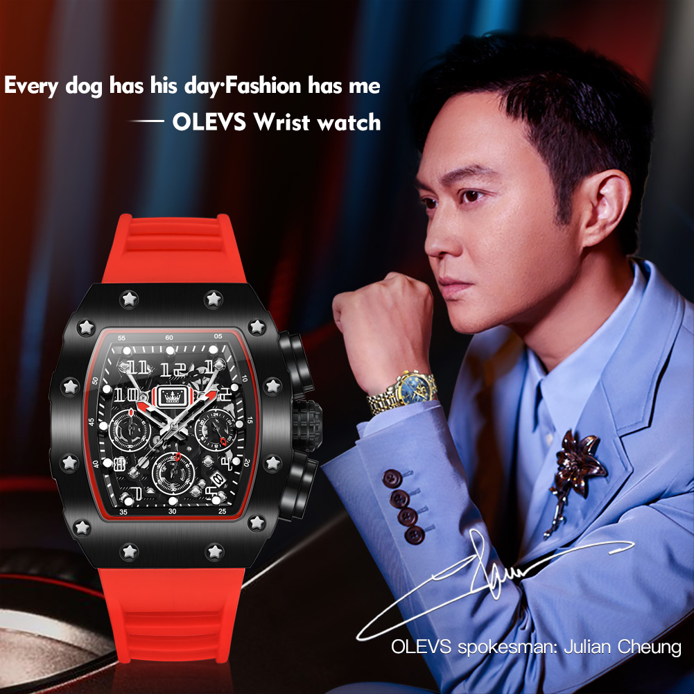 OLEVS 3608 クロノグラフクォーツ腕時計 メンズ 防 - Luxury Watch Rubber Strap のレビューと価格