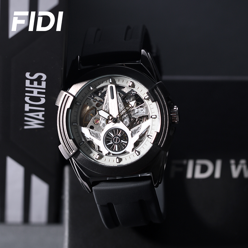 FIDI 自動機械式時計男性用スケルトンダイヤルシリコンスト - Luxury Watch Hublot のレビューと価格