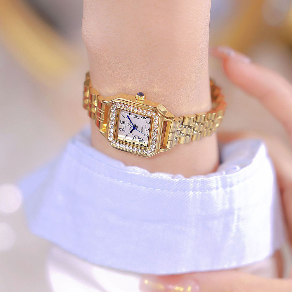 女性のための正方形のステンレス鋼の腕時計,小さな時計,高級, - Luxury Watch Square のレビューと価格