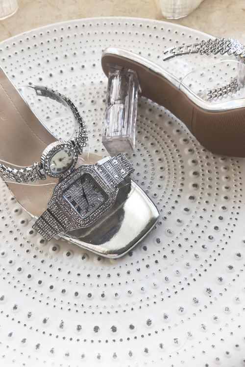 オリジナルデザインクリスタルウォッチハイヒールサンダルレディ - Luxury Watch Square のレビューと価格