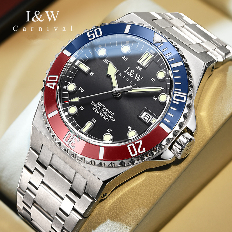 モントレ カーニバルブランド 300m防水 機械式腕時計 メ - Diver Watch 300M のレビューと価格