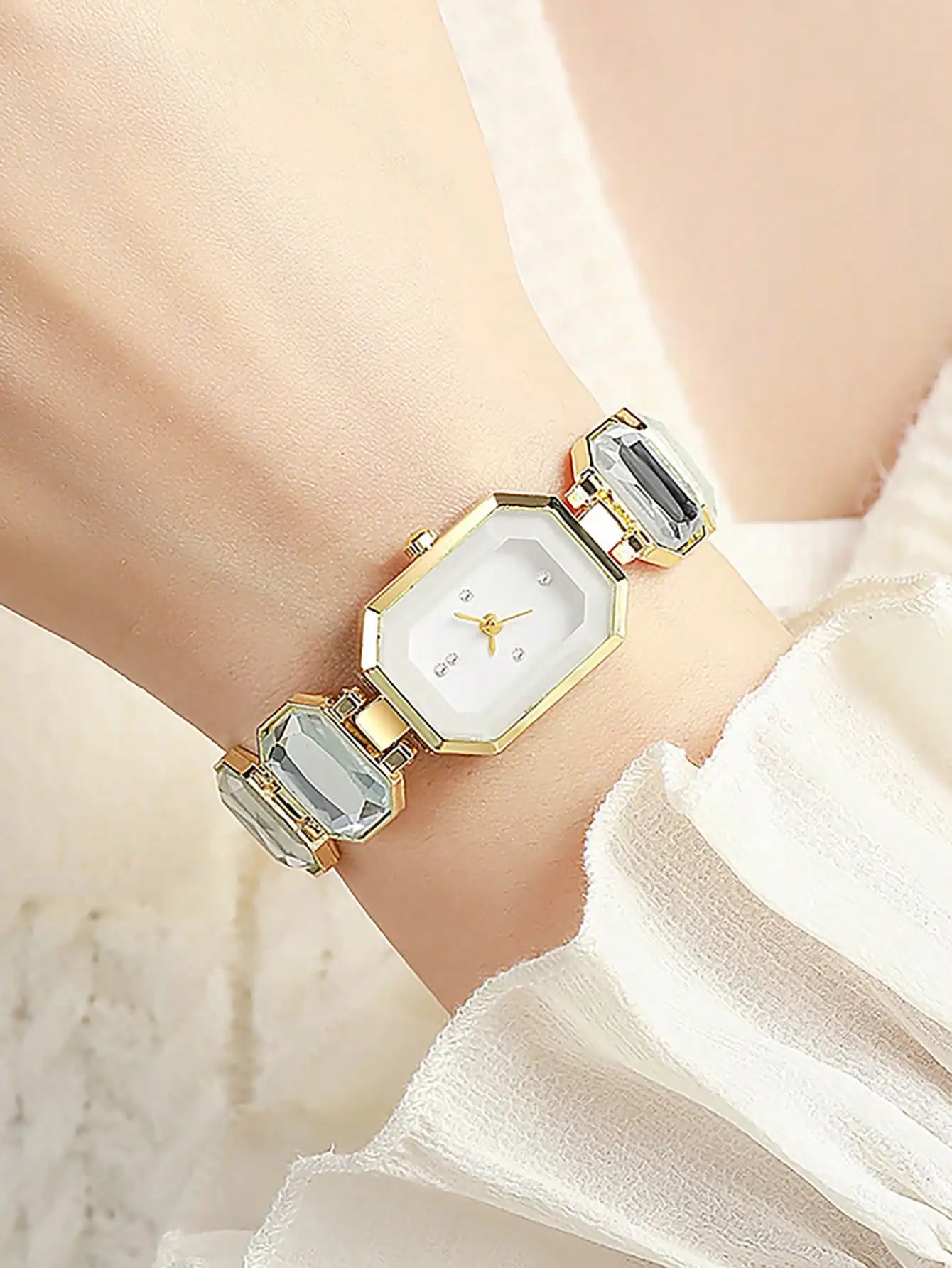 女性スクエア腕時計高級ステンレス鋼ウォーターダイヤモンドクォ - Luxury Watch Square のレビューと価格
