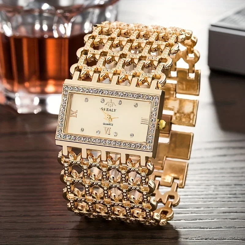 レディースファッション高級スクエアダイヤモンドクォーツ腕時計 - Luxury Watch Square のレビューと価格