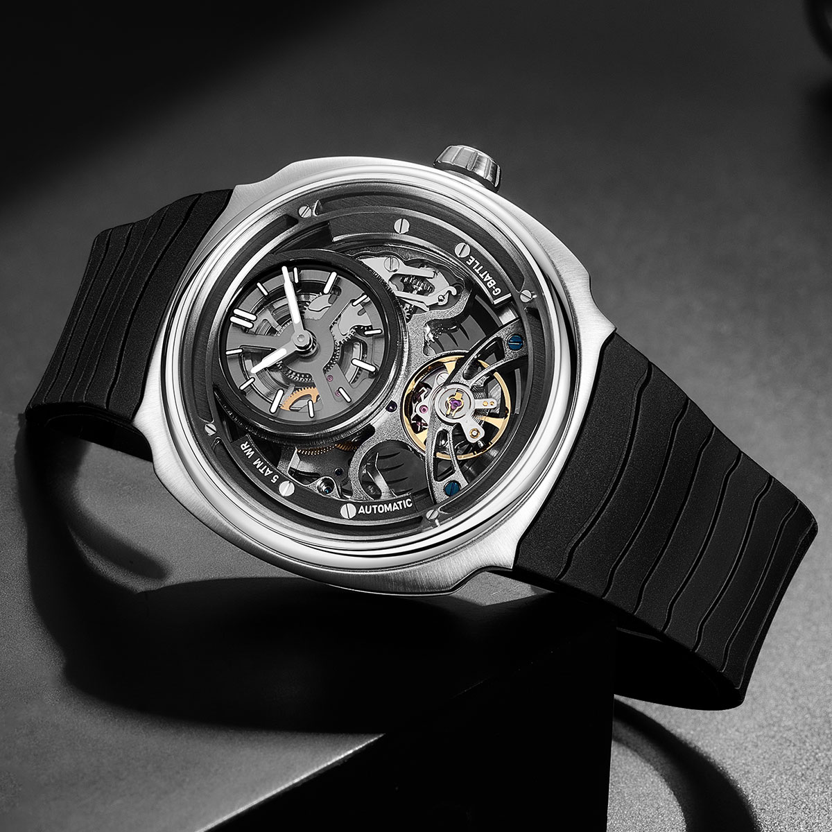 大型ダイヤルスケルトン機械式時計男性用自動自動巻きステンレス - Luxury Watch Hublot のレビューと価格