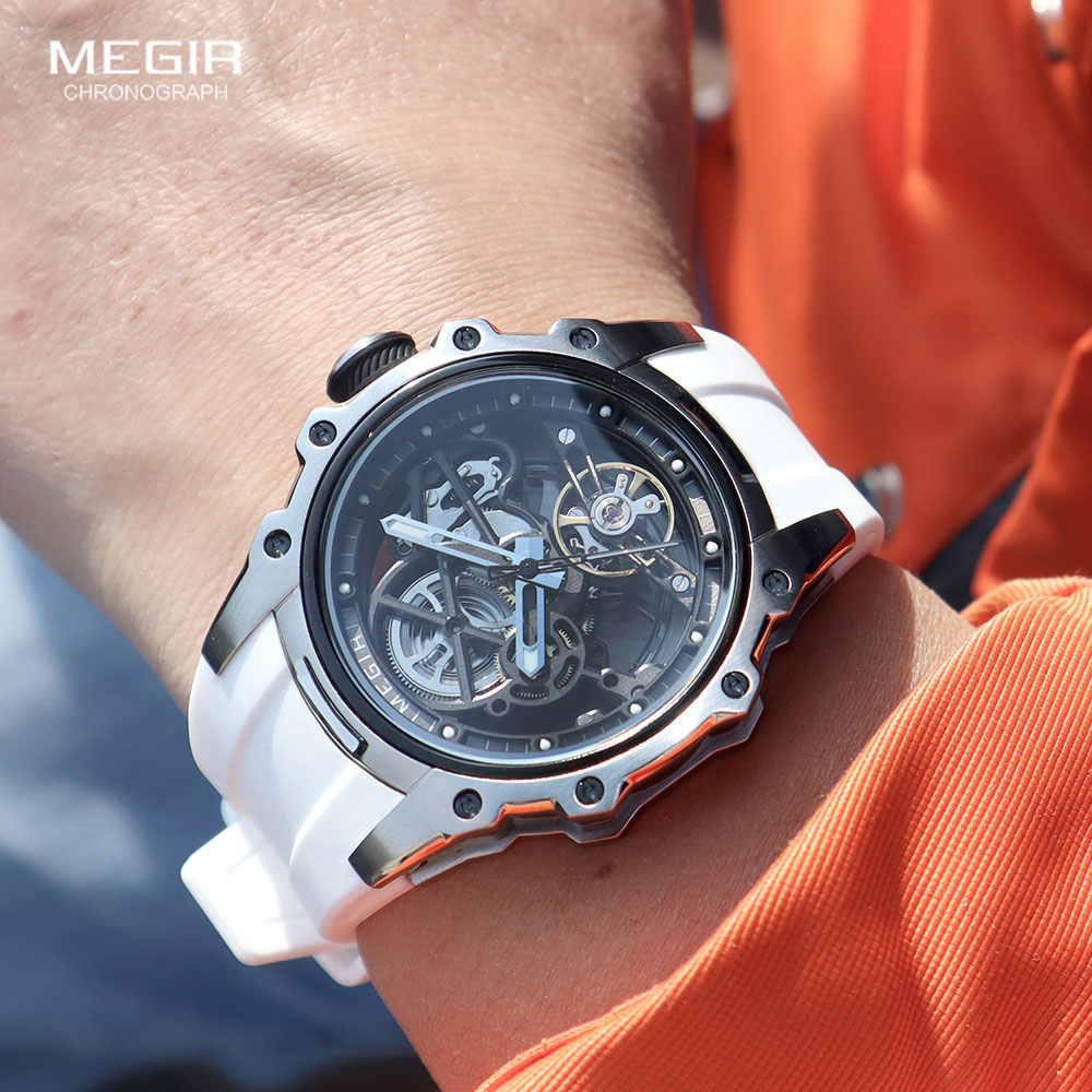 MEGIR スポーツ自動機械式時計男性用ファッションステンレ - Luxury Watch Hublot のレビューと価格