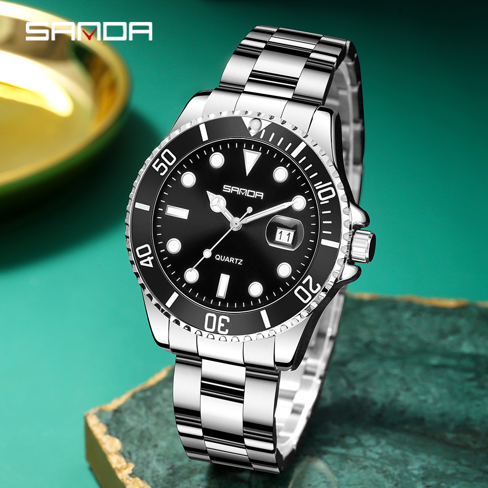 SANDA 1099 ファッション高級メンズクォーツ時計グリ - Luxury Watch Shop のレビューと価格