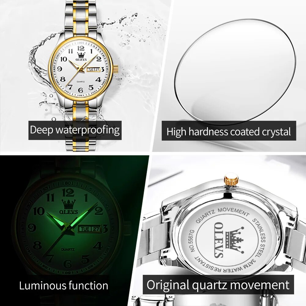 Olevs-女性のためのステンレス鋼のクォーツ時計、エレガン - Luxury Watch Cheap のレビューと価格