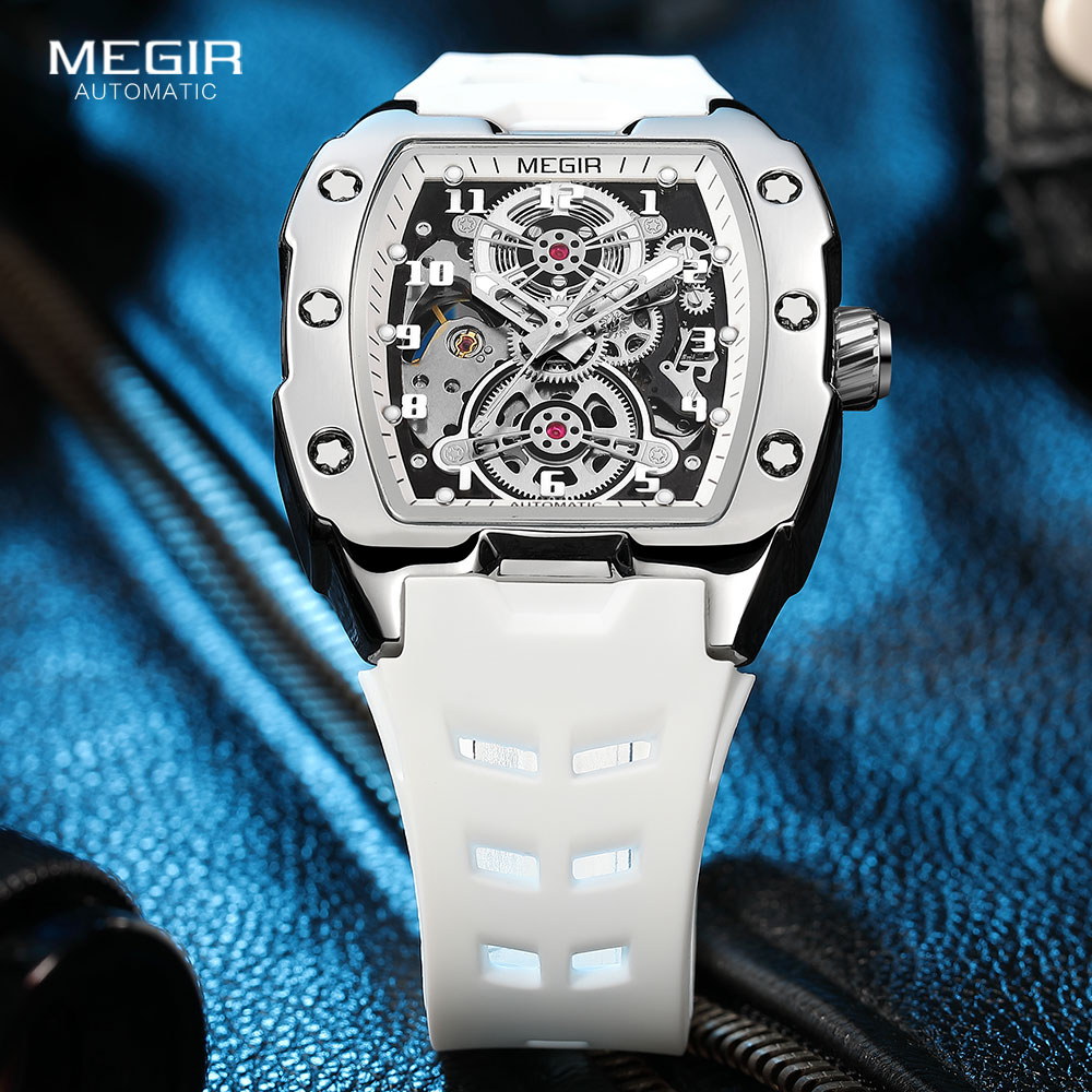 Megir-メンズメカニカルスポーツウォッチ,防水,白いシリ - Luxury Watch Hublot のレビューと価格