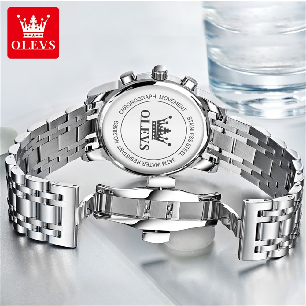 OLEVS 人気のメンズ腕時計ステンレススチールブラックムー - Luxury Watch Market のレビューと価格