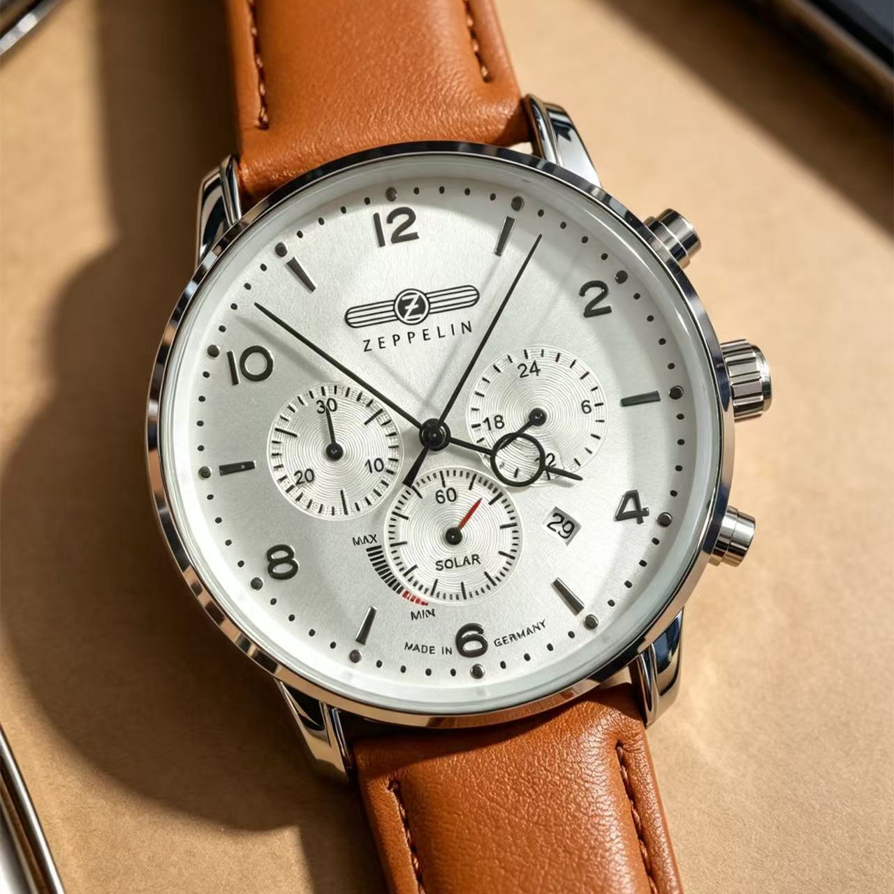 ツェッペリン飛行船自動日付メンズケースレザーバンドファッショ - Luxury Watch Case のレビューと価格