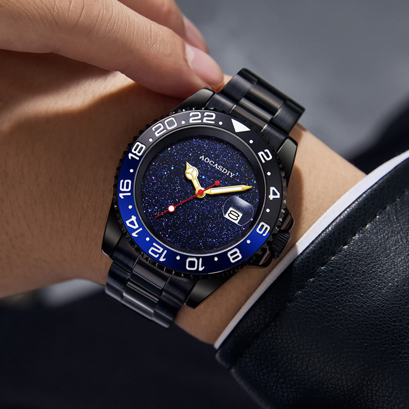 メンズ新作スケルトン自動巻き機械式腕時計、高級ステンレスバン - Luxury Watch Store のレビューと価格
