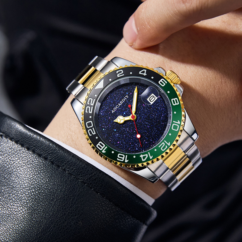 メンズ新作スケルトン自動巻き機械式腕時計、高級ステンレスバン - Luxury Watch Store のレビューと価格