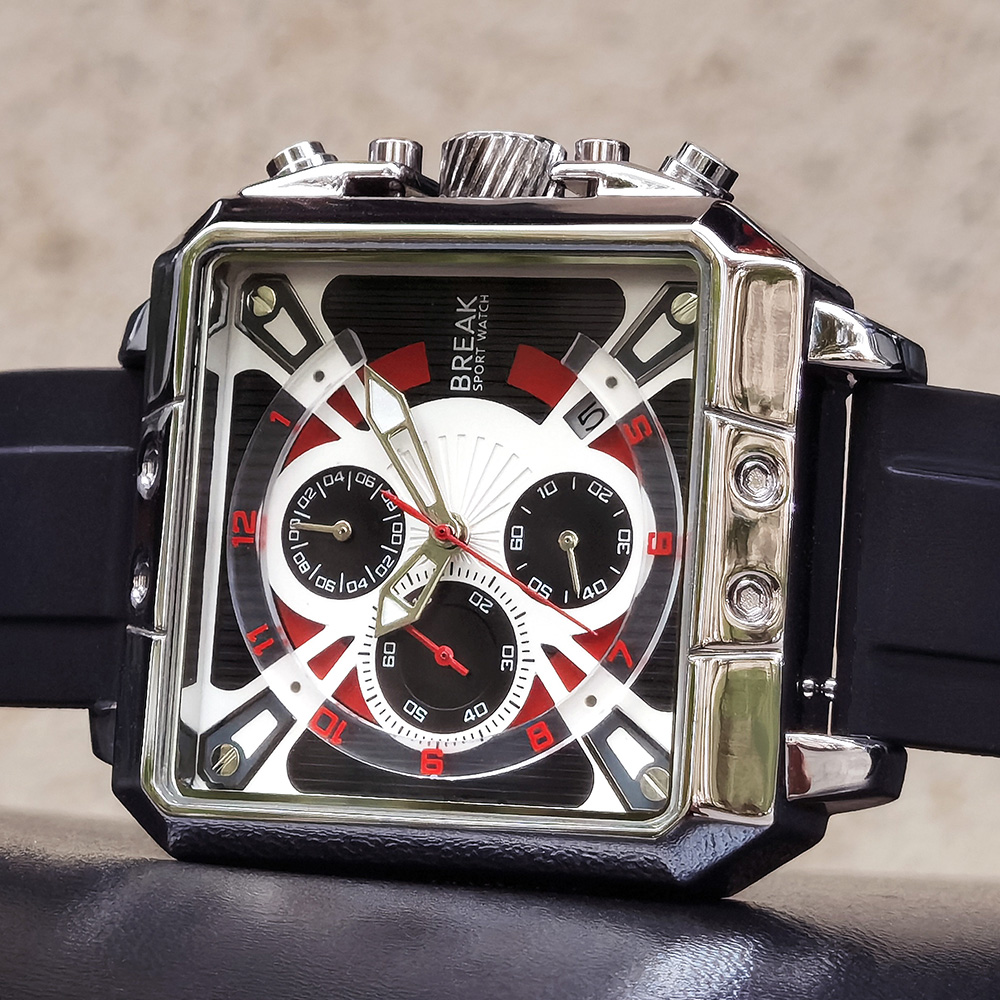 メンズクォーツ時計,高級ブランド,クロノグラフ,シリコンラバ - Luxury Watch Rubber Strap のレビューと価格