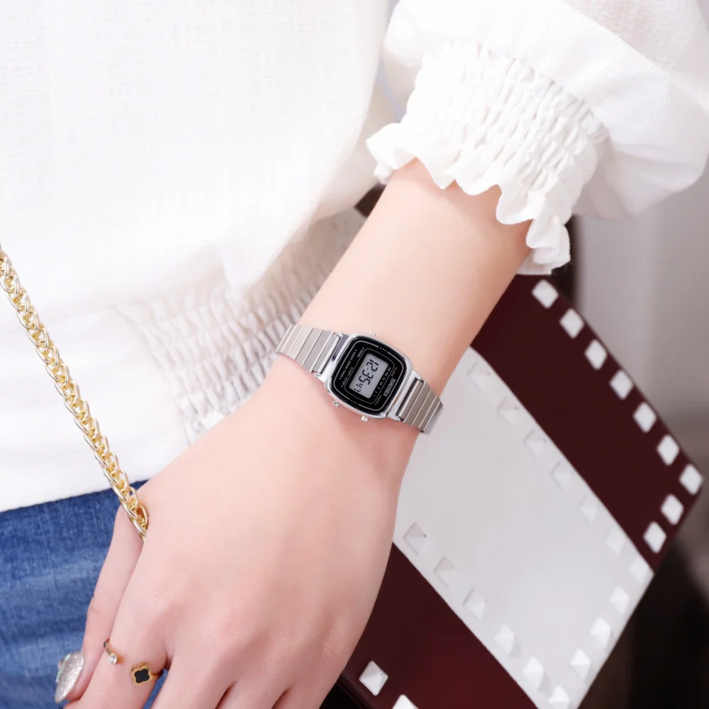 SKMEI 1901 高級スモールダイヤルデジタル女性腕時計 - Luxury Watch Kids のレビューと価格