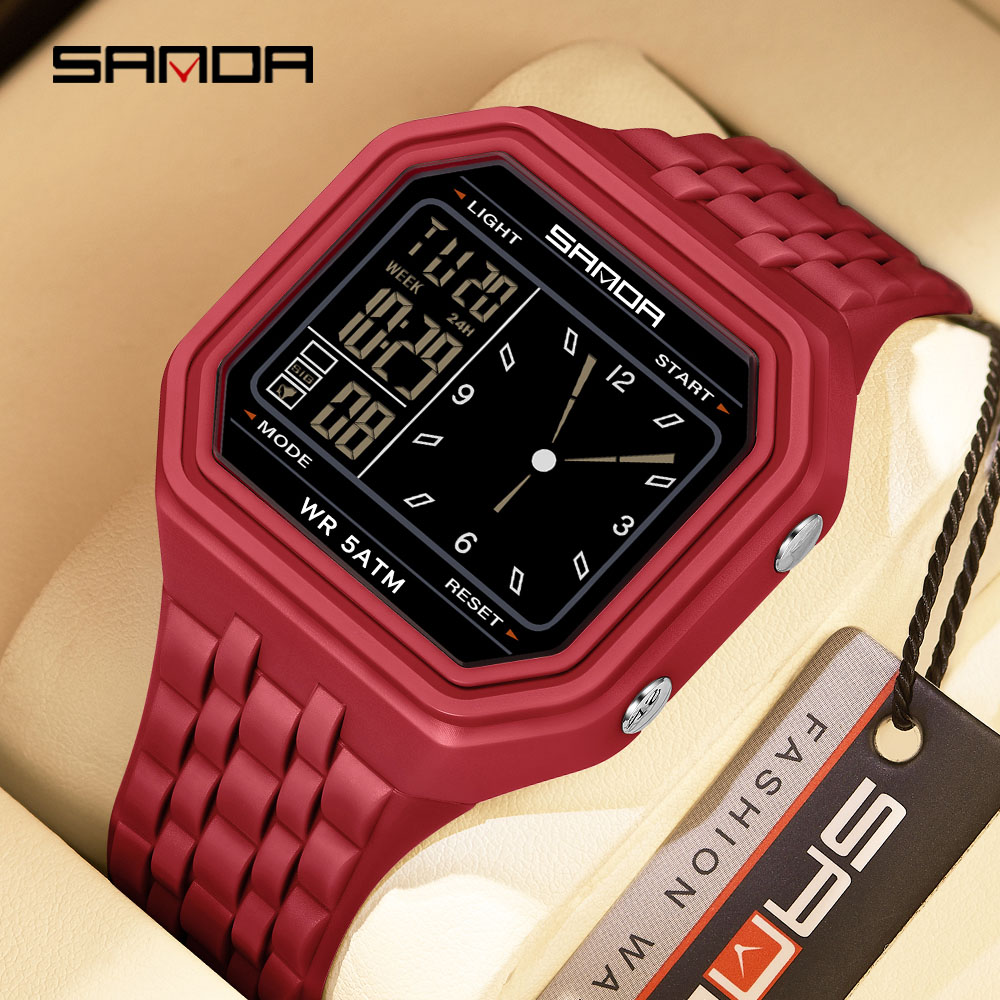 サンダ高級電子時計メンズ防水発光多機能学生トレンドデュアルス - Luxury Watch Shop のレビューと価格