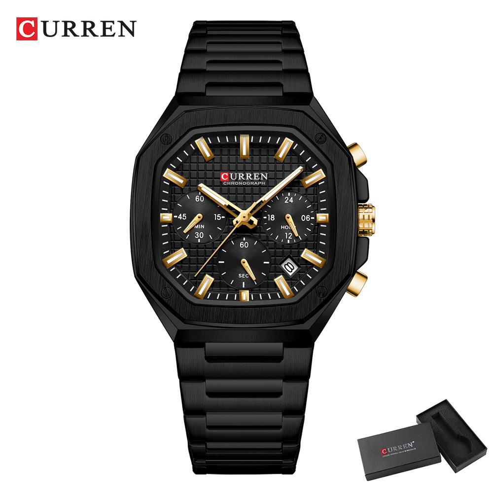 CURREN 高級スクエアクロノ腕時計男性用クラシックデザイ - Luxury Watch Square のレビューと価格