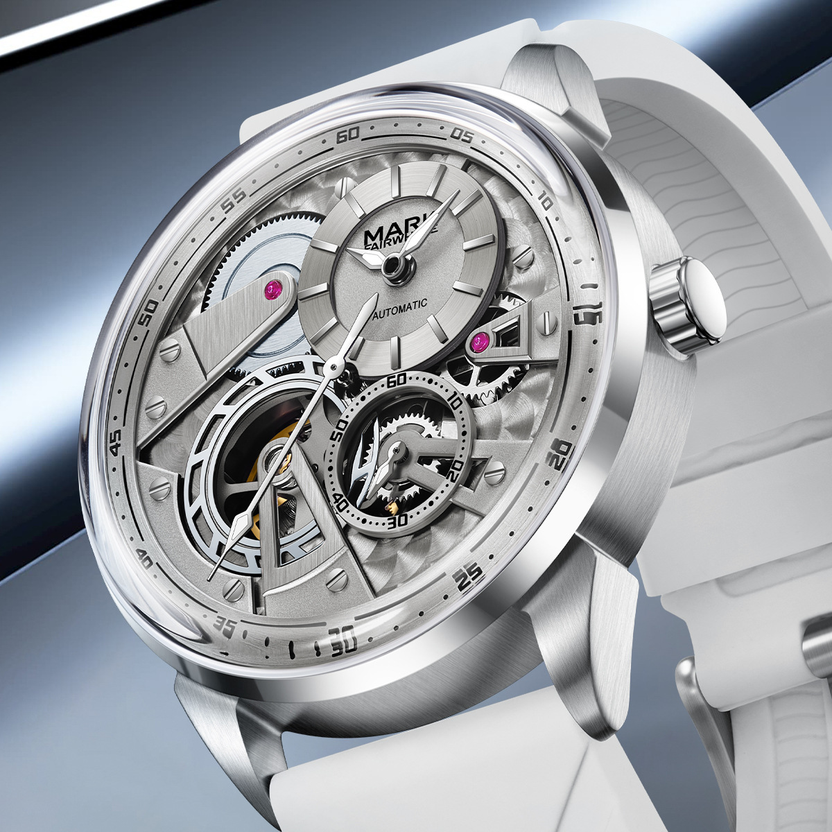 高級ビジネススケルトン夜光自動機械式腕時計（男性用、防水ラウ - Luxury Watch Rubber Strap のレビューと価格