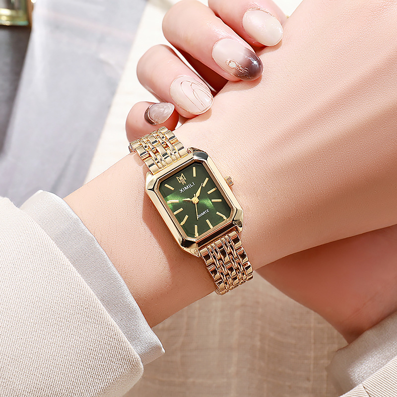 女性と女の子のための長方形のスチールバンドクォーツ時計、女性 - Luxury Watch Kids のレビューと価格