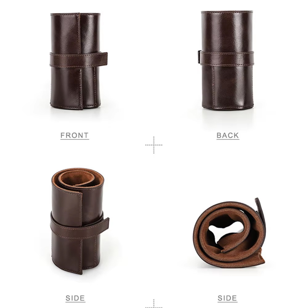 100%本物の牛革製腕時計ロールケース 6スロット CONT - Luxury Watch Case のレビューと価格